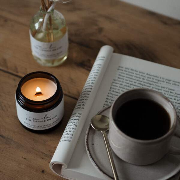 The Candle Brand Burn and Bloom coffee and candle