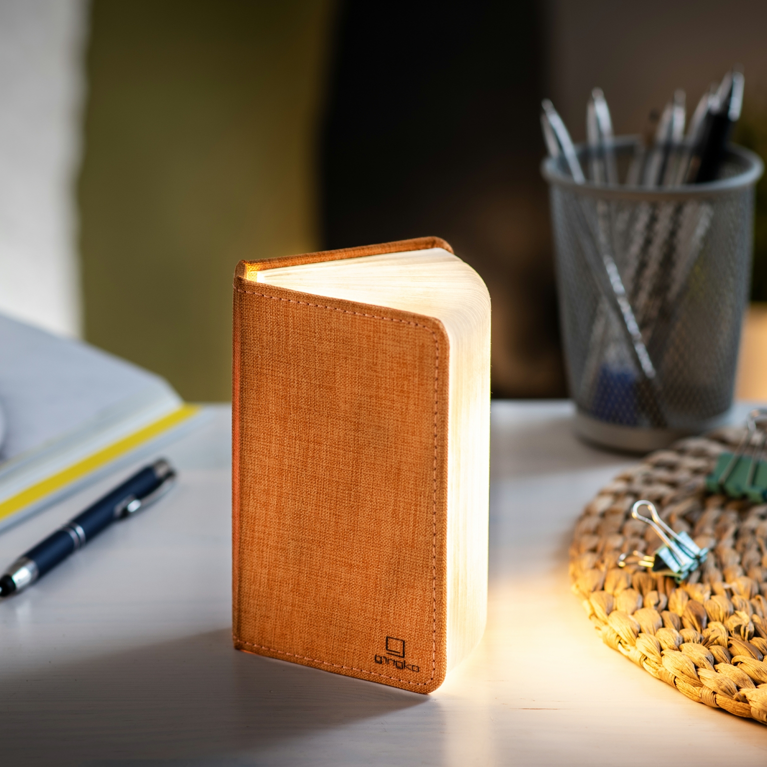 Gingko Mini Linen Smart Book orange