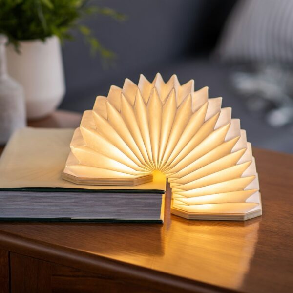 Gingko Smart Accordion Lamp slinky in maple