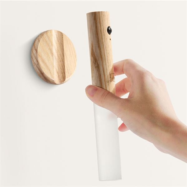 Gingko smart baton wall light - white ash showing wall mount