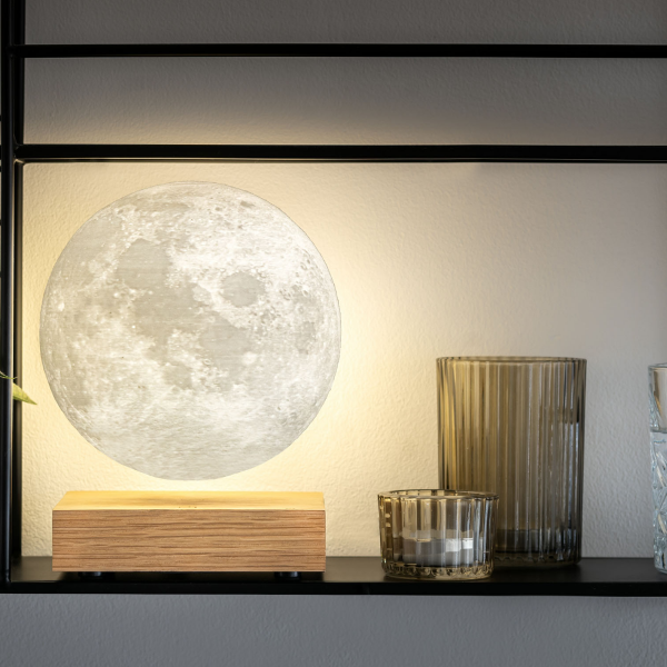 Gingko smart moon lamp white light on shelf