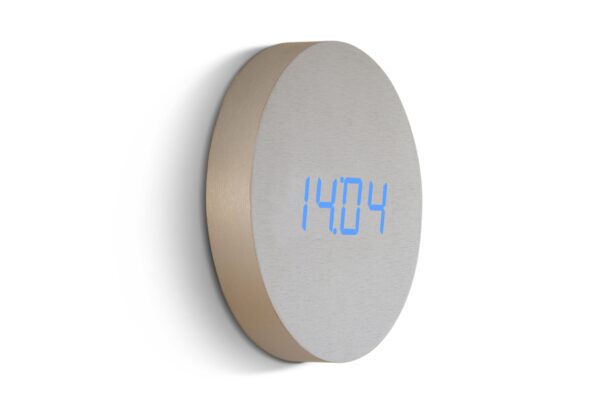 Gingko Wall Click Clock Blue Display