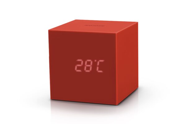 Gingko Cube Clock Red