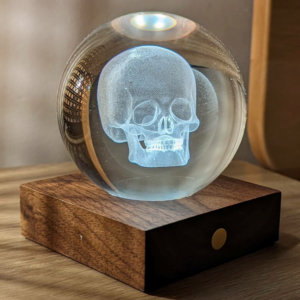 Ginkgo Design Skull Amber Crystal Light