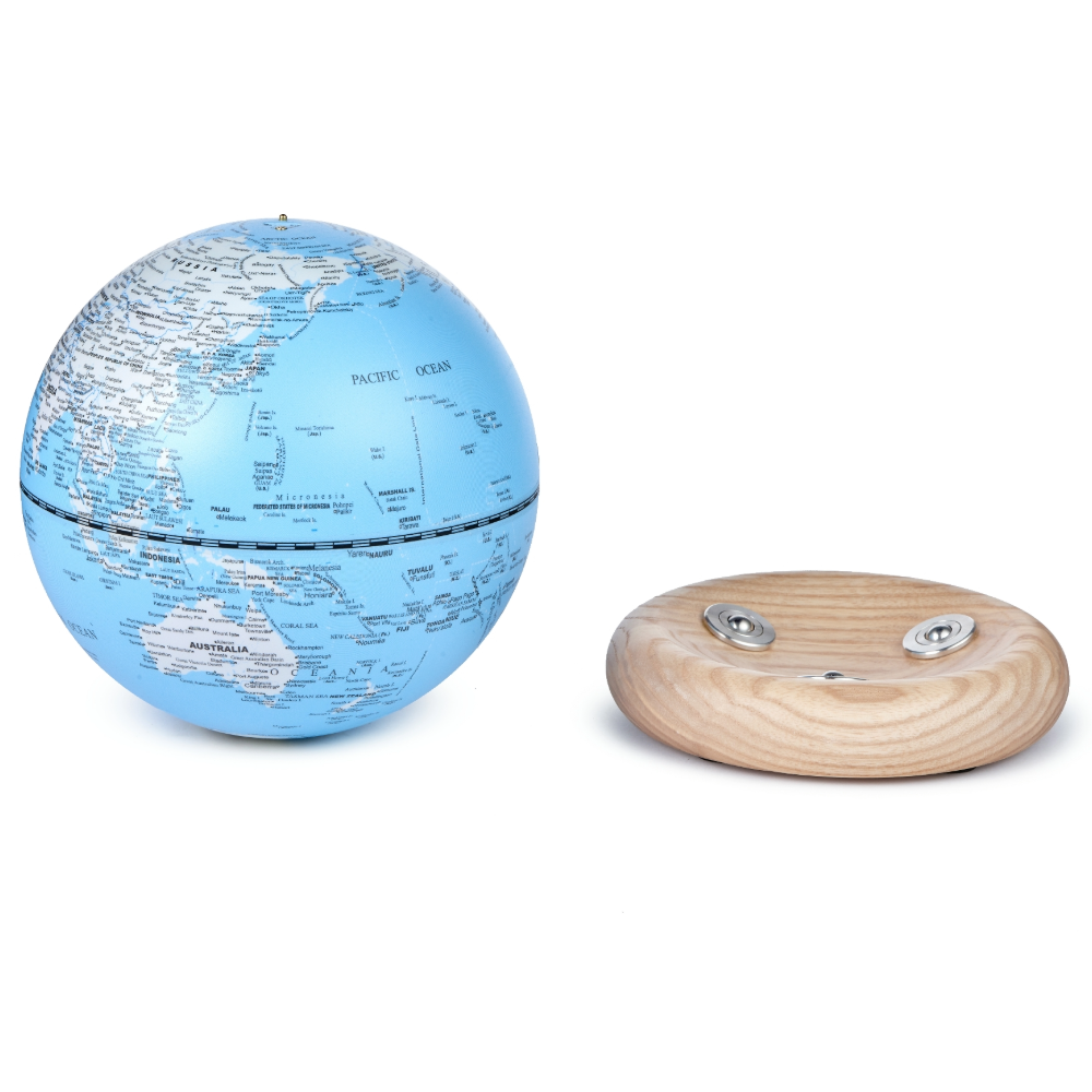 Gingko Mini Light Blue Atlas Globe showing base