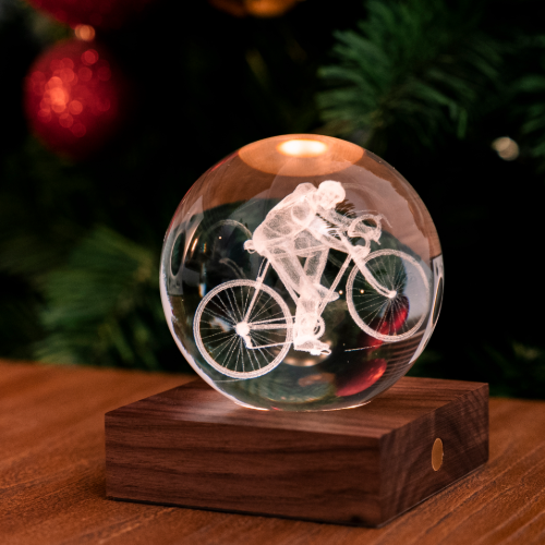 Cyclist Glass Night Light