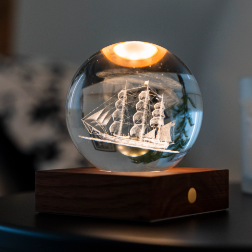 Gingko Sailing Ship 3D Engraved Night Light