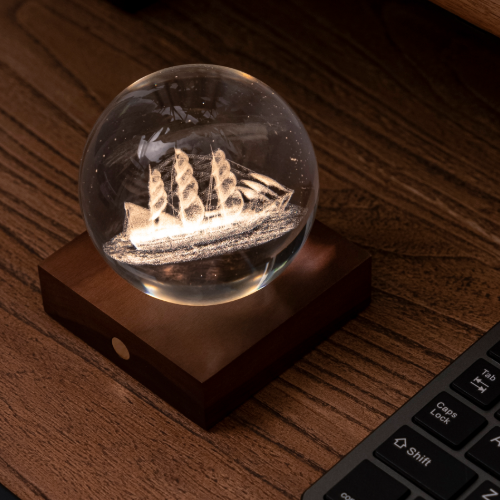 Sailing Ship 3D Engraved DeskLight