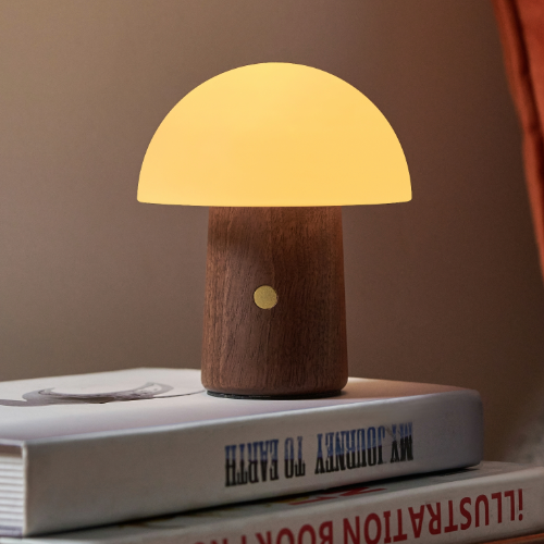 Gingko Design Mini Alice Mushroom light soft white on books