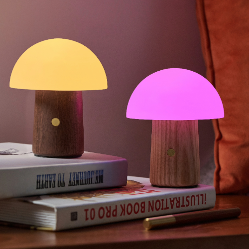 Gingko Design Mini Alice Mushroom light soft white and pink lights