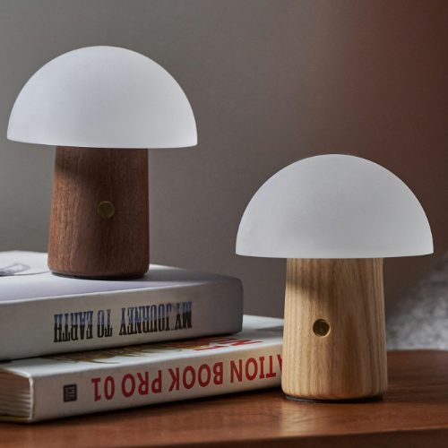 Gingko Design Mini Alice Mushroom Light with White Ash Base with lights turned off