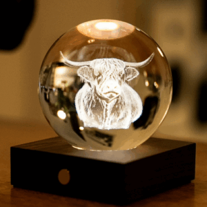Gingko Design Highland Cow Amber Crystal Light