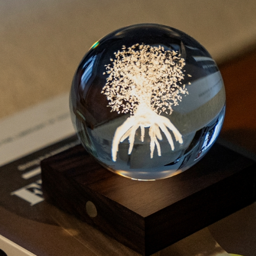 Gingko Tree of life Amber Crystal Light